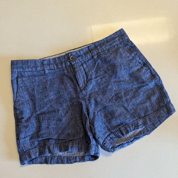 Old Navy Pants - Old Navy | Size 0 | Linen Cotton Blend Blue Shorts